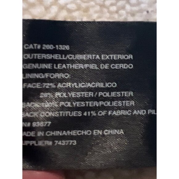 St. Johns Bay Large Washable Suede Coat W/ Faux Shearling Trim Penny Lane Boho - Picture 5 of 9